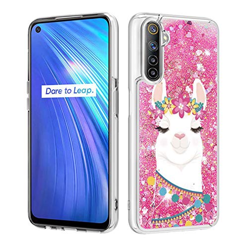 HiCASE Pro Hülle für Realme 6, Handyhülle Glitzer Flüssig Treibsand Cover Glitter Quicksand Weich TPU Durchsichtig Bumper Silikon Schutzhülle Case Mädchen Damen von HiCASE Pro