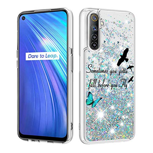 HiCASE Pro Hülle für Realme 6, Handyhülle Glitzer Flüssig Treibsand Cover Glitter Quicksand Weich TPU Durchsichtig Bumper Silikon Schutzhülle Case Mädchen Damen von HiCASE Pro