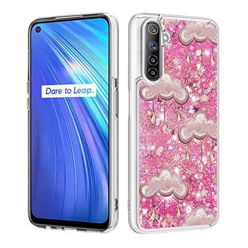 HiCASE Pro Hülle für Realme 6, Handyhülle Glitzer Flüssig Treibsand Cover Glitter Quicksand Weich TPU Durchsichtig Bumper Silikon Schutzhülle Case Mädchen Damen von HiCASE Pro