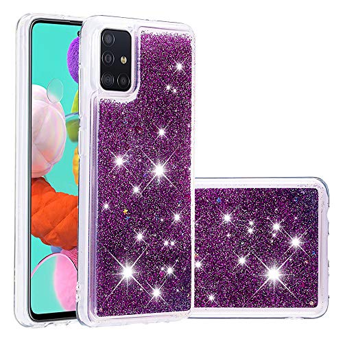 HiCASE Pro Hülle für Samsung Galaxy A51, Süß glänzend funkeln Glitzer Bling flüssigkeit Quicksand schutzhülle klar zurück stoßfest schlank weich TPU silikon stoßstange Abdeckung von HiCASE Pro