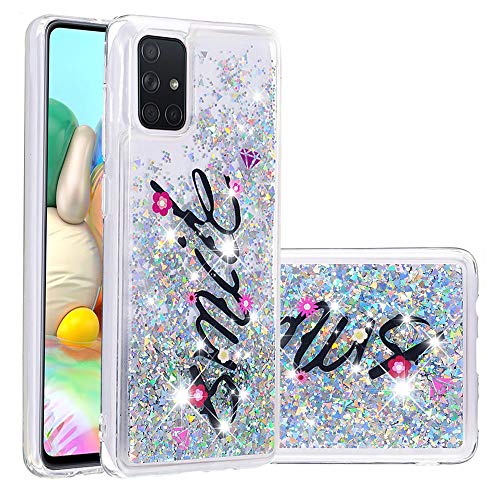 HiCASE Pro Hülle für Samsung Galaxy A71, Süß glänzend funkeln Glitzer Bling flüssigkeit Quicksand schutzhülle klar zurück stoßfest schlank weich TPU silikon stoßstange Abdeckung von HiCASE Pro