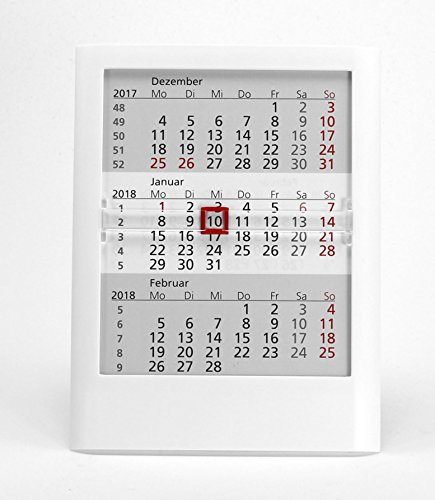 HiCuCo 3-Monats-Tischkalender für 2 Jahre (2024 + 2025) - Aufstellkalender Stehkalender Kunststoff (Weiß) von HiCuCo
