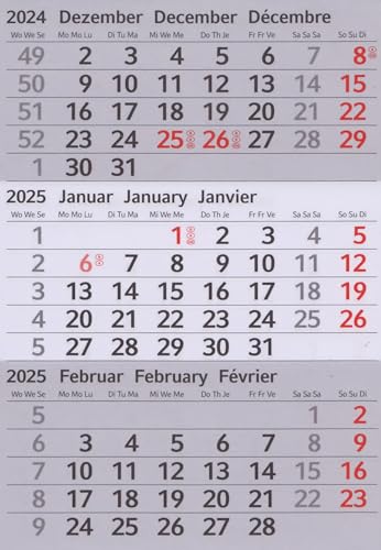 HiCuCo Kalendarium (magnetischer Kalenderblock) für 2024 passend für 3-Monats-Tischkalender Edelstahl TypC/E/P von HiCuCo