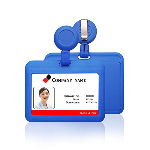 Horizontaler Ausweishalter mit Clip, einziehbar, Kunststoff, weich, robust, für Visitenkarten, Bürobedarf von HiCycle2
