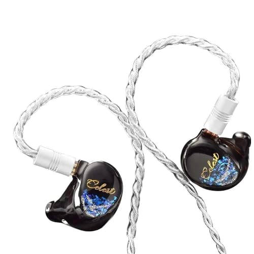 HiFiGo Kinera Celest Plutus Beast 1 BC+1 BA+1 SPD In-Ear-Monitore, Knochenleitungstreiber IEMs In-Ear-Kopfhörer mit handgemalter Frontplatte und satter glatter Abstimmung (Blau, 4,4 mm) von HiFiGo