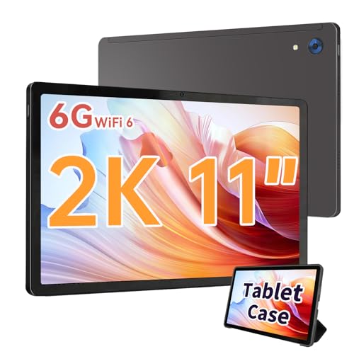 HiGrace 2K Tablet 11 Zoll WiFi 6 Octa-Core Prozessor, Android 13, 10(4+6) GB RAM+128GB ROM(1TB TF), 2000x1200 IPS, 5MP+13MP Dual Kamera, Split-Screen, 6800mAh, Widevine L1, BT5.0, mit Hülle(Grau) von HiGrace