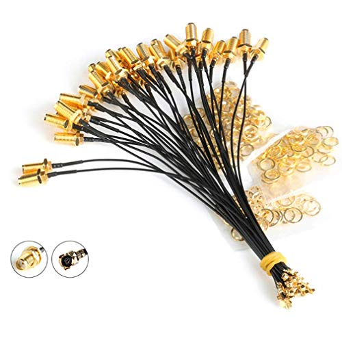 HiLetgo 5 Stück IPX IPEX U.FL to SMA Female Pigtail Antenne WiFi Koaxial Low Loss Kabel 6 Zoll (15 cm) von HiLetgo