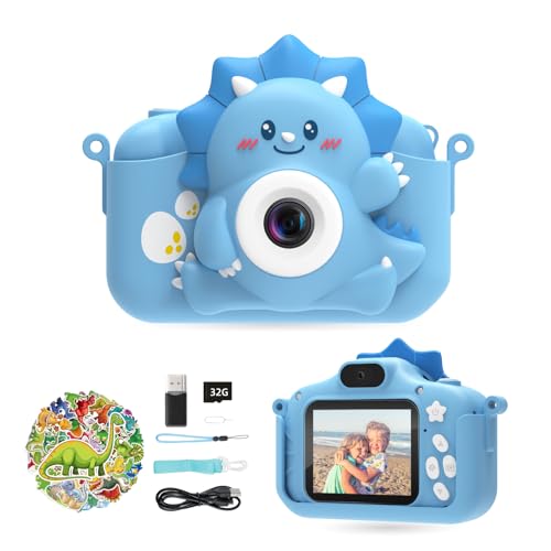 Kinderkamera, HiMont Digitalkamera Kinder mit 32GB TF-Karte & 2.0”-Bildschirm, 1080P Kinder Kamera & Selfie-Videokamera, Geschenke für Geburtstag Weihnachten, Spielzeug für 3-12 Mädchen Jungen (Blau) von HiMont