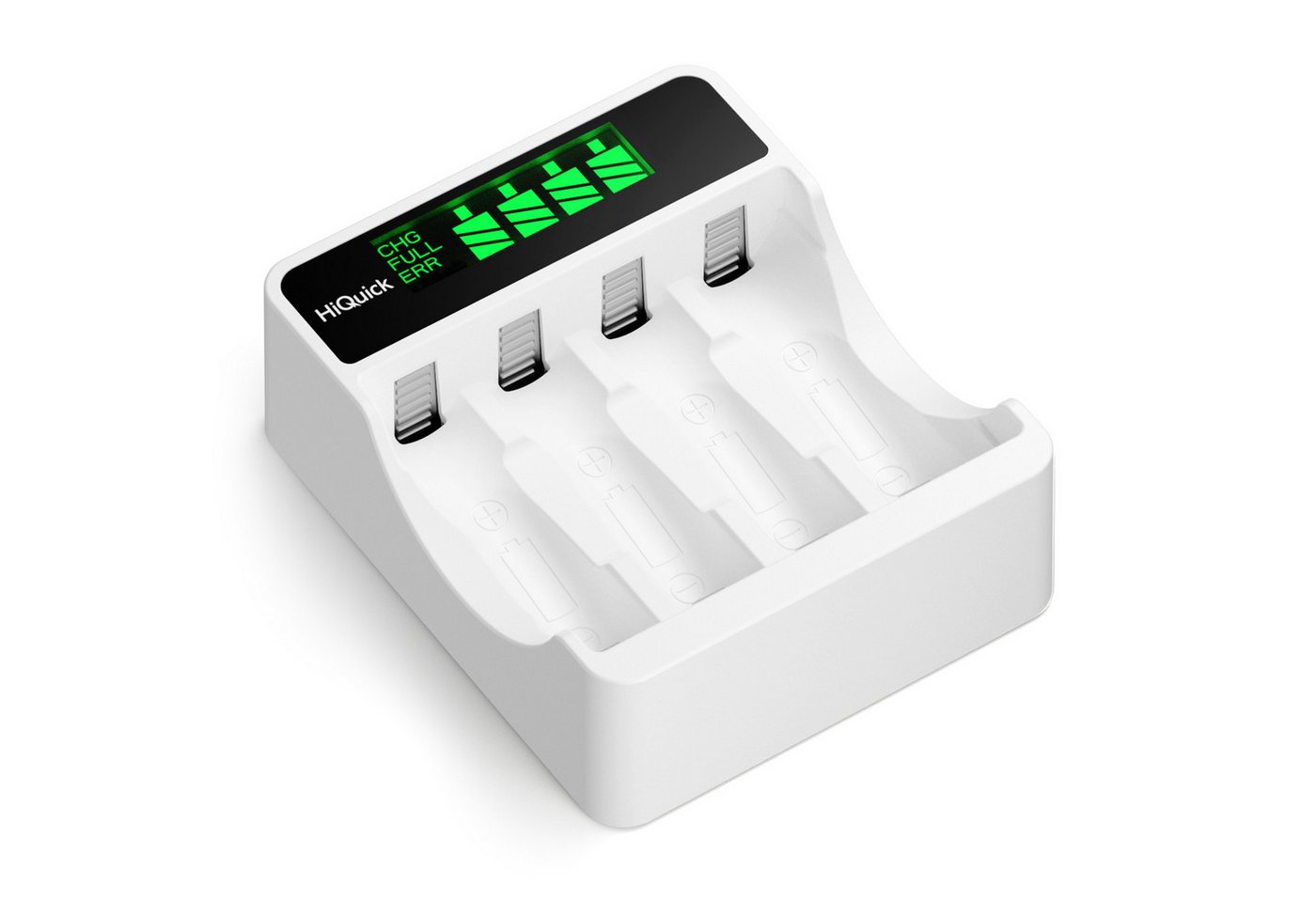 HiQuick LCD 4-Slot Batterieladegerät für AA AAA Ni-MH und Ni-CD Akkus Batterie-Ladegerät (1-tlg) von HiQuick