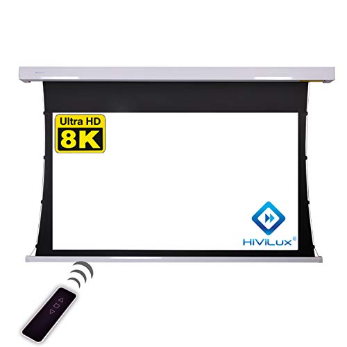 HiViLux® Tension Motor Leinwand Dualspann System PVC Kinofolie: HiViWhite Cinema 1,0/8K/4K/3D auch für UST (120Zoll 16:9 Bild:265x149cm Weiss) von HiViLux