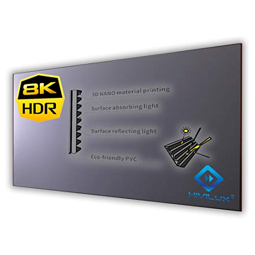 HiViLux® UST RahmenLeinwand Ultra Thin Zero Rahmen CLR/ALR für Laser TV: HiViPrism Cinema HDR Hochkontrast/8K/4K/3D (16:9 135Zoll 300x168cm) von HiViLux