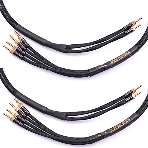 HiViLux Highend Lautsprecher LS 2xKabel OFC trennbar Bananenstecker für HiFi Stereo Paar 2x Kanal (Bi-Wiring 2.5m Paar) von HiViLux