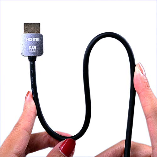 HiViLux Ultra Slim/Flexibel HDMI Kabel [Neuster Standard] Metal Stecker | extra Dünn | 3D | 4K/UHD/2160P | HDR 10| eARC | HDCP | HighSpeed with Ethernet (3m) von HiViLux