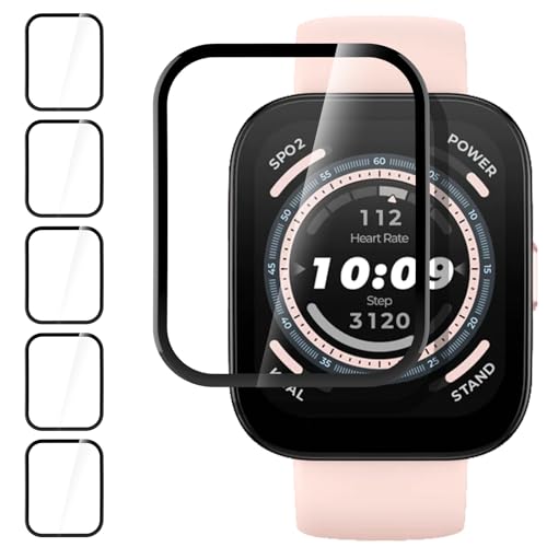 Hianjoo 6 Stück Schutzfolie Kompatibel mit Amazfit Bip 5, 9H Härte, Anti-Kratzen, Anti-Öl Displayschutzfolie Kompatibel für Amazfit Bip 5 von Hianjoo