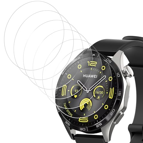 Hianjoo 6 Stück Schutzfolie Kompatibel mit Huawei Watch GT 4 46mm, 9H Härte, Anti-Öl, Anti-Kratzen Displayschutzfolie Kompatibel für Huawei Watch GT4 46mm von Hianjoo