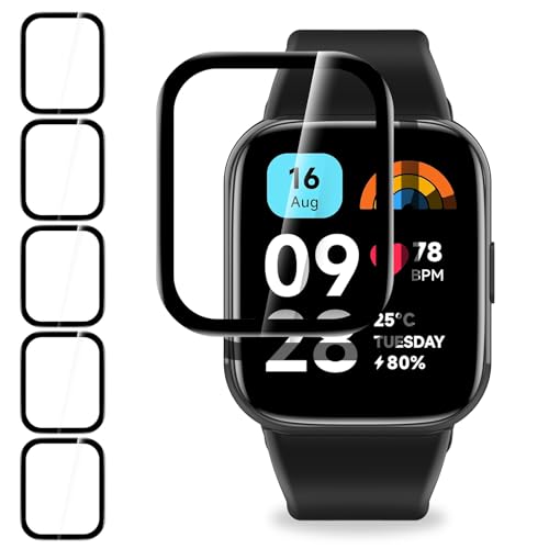 Hianjoo 6 Stück Schutzfolie Kompatibel mit Xiaomi Redmi Watch 3 Active, 9H Härte, Anti-Öl, Anti-Kratzen Displayschutzfolie Kompatibel für Xiaomi Redmi Watch 3 Lite von Hianjoo