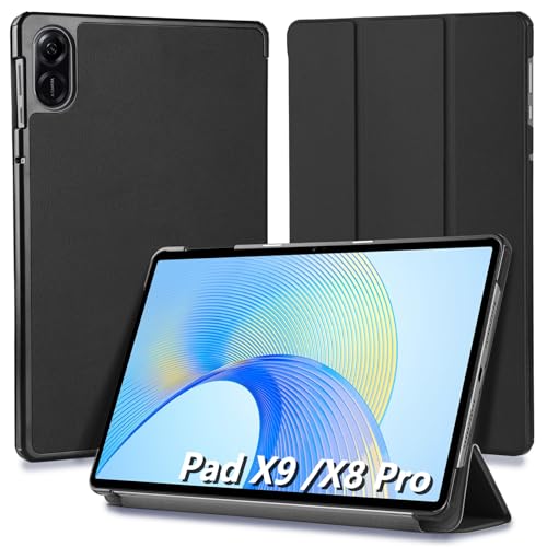 Hianjoo Hülle Kompatibel für Huawei Honor Pad X9/X8 Pro 11,5 Zoll, Ultra Dünn Leder Schutzhülle mit Standfunktion Kompatibel für Honor Pad X9/X8 Pro 11.5", Schwarz von Hianjoo