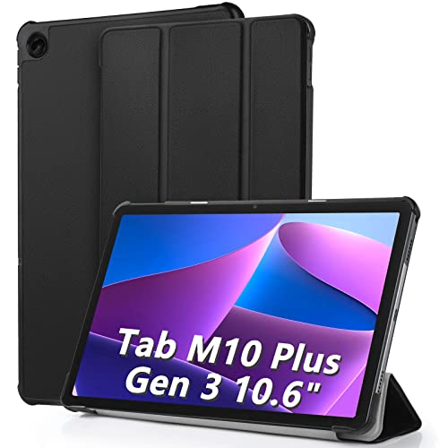 Hianjoo Hülle Kompatibel für Lenovo Tab M10 Plus Gen 3 10.6 Zoll, Ultra Dünn Leder Schutzhülle mit Standfunktion Kompatibel für Lenovo Tab M10 Plus Gen 3 10.6'', Schwarz von Hianjoo