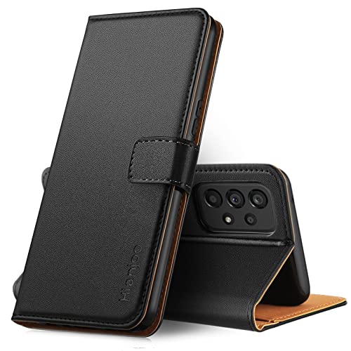 Hianjoo Hülle Kompatibel für Samsung Galaxy A53 5G, Tasche Leder Flip Case Brieftasche Etui mit Kartenfach und Ständer Kompatibel für Samsung Galaxy A53, Schwarz von Hianjoo
