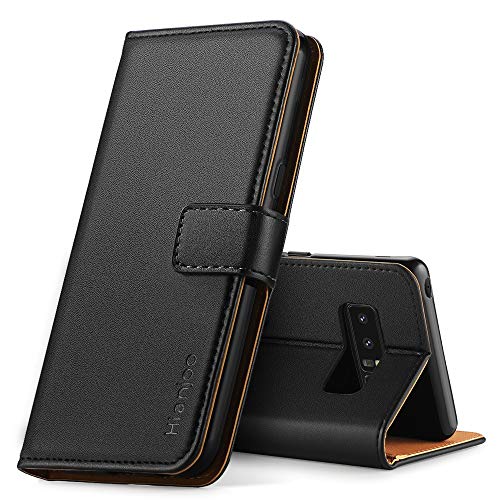 Hianjoo Hülle Kompatibel für Samsung Galaxy Note 8, Handyhülle Tasche Premium Leder Flip Wallet Case Kompatibel für Samsung Note 8 [Standfunktion/Kartenfächern/Magnetic Closure Snap], Schwarz von Hianjoo