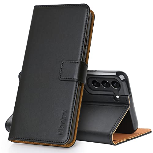 Hianjoo Hülle Kompatibel für Samsung Galaxy S22 Plus 5G, Tasche Leder Flip Case Brieftasche Etui mit Kartenfach und Ständer Kompatibel für Samsung Galaxy S22+ 5G, Schwarz von Hianjoo