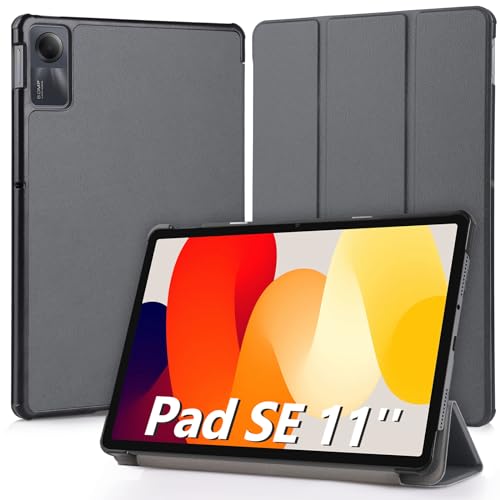 Hianjoo Hülle Kompatibel für Xiaomi Redmi Pad SE 11 Zoll, Ultra Dünn Leder Schutzhülle mit Standfunktion Kompatibel für Xiaomi Redmi Pad SE 11", Gray von Hianjoo