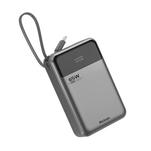 Hichain Power Bank 65 W Schnellladung 20000 mAh tragbares Ladegerät Digitalanzeige Integrierte USB C In&Out Kabel kompatibel mit iPhone Serie 16/15/14/13, Vision Pro, Samsung, MacBook, iPad Hichain Power Bank 65 W Schnellladung 20000 mAh tragbares Ladegerät Digitalanzeige Integrierte USB C In&Out Kabel kompatibel mit iPhone Serie 16/15/14/13, Vision Pro, Samsung, MacBook, iPad von Hichain
