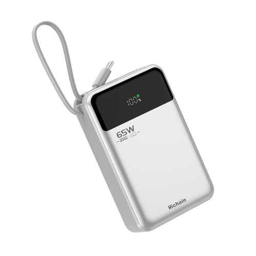 Hichain Power Bank 65 W Schnellladung 20000 mAh tragbares Ladegerät LED-Display Integrierte USB C In&Out Kabel kompatibel mit iPhone Serie 16/15/14/13, Vision Pro, Samsung, MacBook, iPad, AirPods, Hichain Power Bank 65 W Schnellladung 20000 mAh tragbares Ladegerät LED-Display Integrierte USB C In&Out Kabel kompatibel mit iPhone Serie 16/15/14/13, Vision Pro, Samsung, MacBook, iPad, AirPods, von Hichain