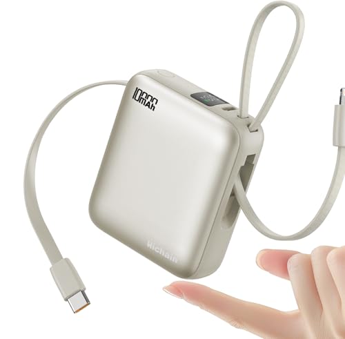 Hichain Tragbare Energienbank, 22,5 W, 10.000 mAh, hohe Geschwindigkeit mit digitalem Display, Dual Port, kompatibel mit iPhone 16/15/14/13, Samsung, iPad Gold Hichain Tragbare Energienbank, 22,5 W, 10.000 mAh, hohe Geschwindigkeit mit digitalem Display, Dual Port, kompatibel mit iPhone 16/15/14/13, Samsung, iPad Gold von Hichain