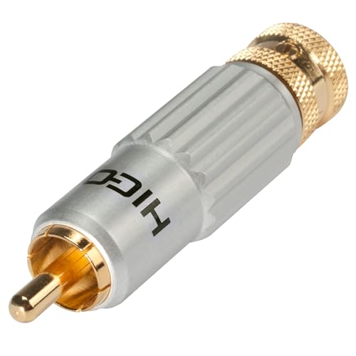 HICON HI-CM13 RCA- Cinchstecker mit Pressspangen-Verriegelung schwarz kodiert - HI-CM13-BLK von Hicon