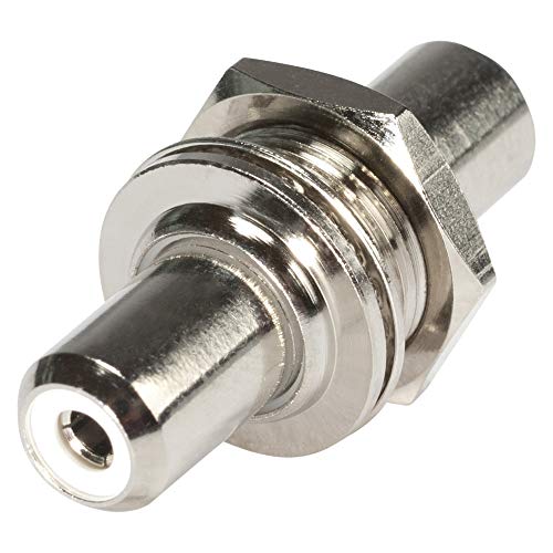 Hicon Cinch (RCA) 2-pol Metall-, Patch- Einbaubuchse mit Gewinde 1/2" silbergrau HI-CEFP01-NTL von Hicon