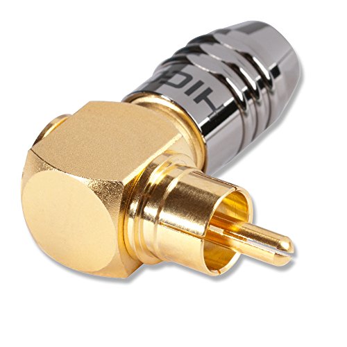 HICON HI-CMA01 Cinch Stecker 90° gewinkelt 6,0mm schwarz verchromt RCA JACK | HI-CMA01-BLK von Hicon