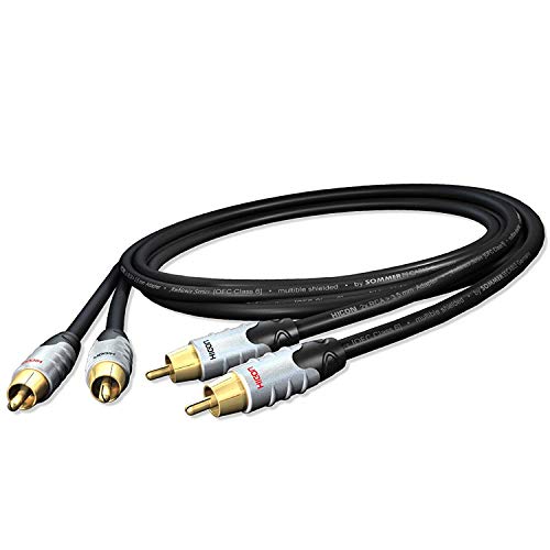 Hicon Ambience 3m Stereo Audio RCA Cinch Kabel OFC 3-fach geschirmt für Stereoanlagen Verstärker und Phono - HIA-C2C2-0300 von Hicon