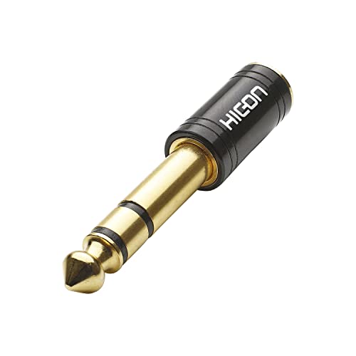 Hicon Audio-Adapter Klinken-Stecker 6,3mm Male auf Mini-Klinke 3,5mm Buchse Female Stereo - HI-JS6JS3-MF-SW von Hicon