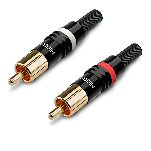 Hicon Cinchstecker 2er Set HI-CM03 NTL + RED RCA Phono Weiß + ROT by SOMMER CABLE | HI-CM03-NTL/RED von Hicon