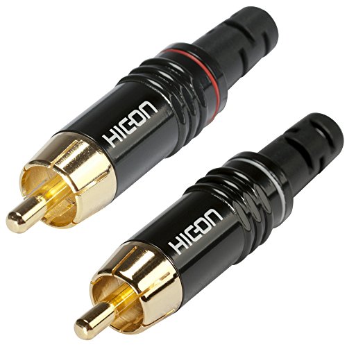 Hicon Cinchstecker 2er Set HI-CM06 weiß + rot kodiert RCA Phono Neutral Weiß by SOMMER CABLE - HI-CM06-NTL/RED von Hicon