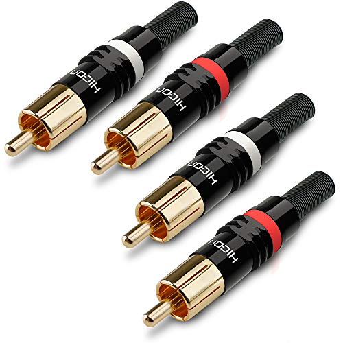 Hicon Cinchstecker 4er Set HI-CM03 2x NTL + 2x RED RCA Phono Neutral Weiß by SOMMER CABLE | HI-CM03-NTL/RED von Hicon