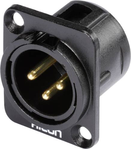 Hicon HI-X3DM-G XLR-Steckverbinder Flanschstecker, Kontakte gerade Polzahl (num): 3 Schwarz von Hicon