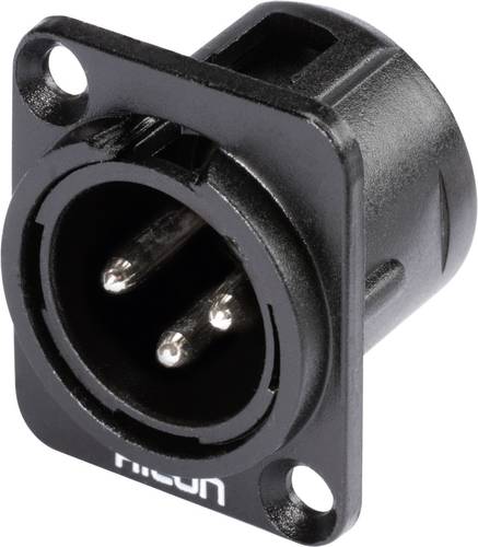 Hicon HI-X3DM-M XLR-Steckverbinder Flanschstecker, Kontakte gerade Polzahl (num): 3 Schwarz von Hicon