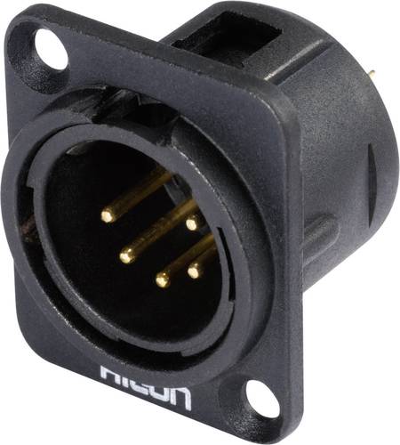 Hicon HI-X5DM-G XLR-Steckverbinder Flanschstecker, Kontakte gerade Polzahl (num): 5 Schwarz 1St. von Hicon