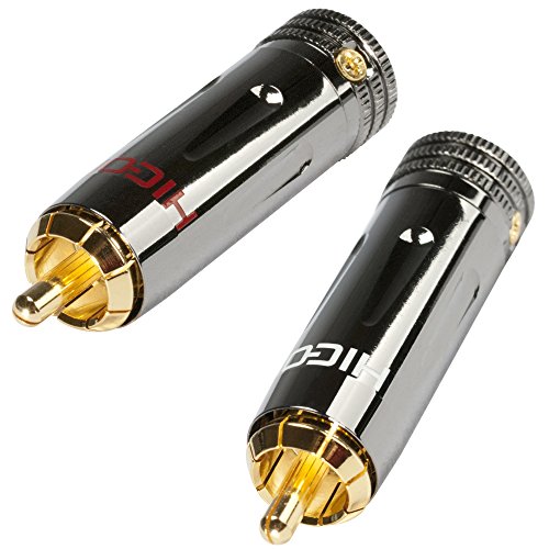 Hicon High End Cinch-Stecker 2er Set mit Pressspangen-Verriegelung Kompressionstechnik RCA- Phonostecker chromfarben - HI-CM09-NTL/RED Hicon High End Cinch-Stecker 2er Set mit Pressspangen-Verriegelung Kompressionstechnik RCA- Phonostecker chromfarben - HI-CM09-NTL/RED von Hicon