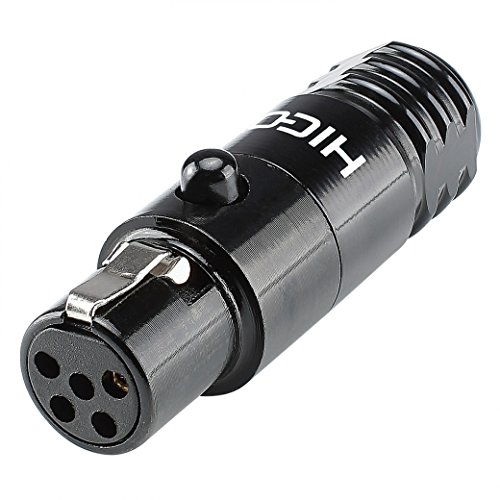 Hicon Mini XLR 5-pol Kompakt Stecker Buchse Weiblich/Female Jack/Max Kabel-Ø 5,0mm - HI-XMCF5-B von Hicon