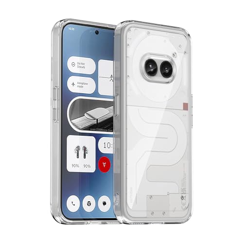 HidWee Clear Case Kompatibel mit Nothing Phone 2a Hülle, PC + TPU Hybrid Technologie Hardcase, Stoßfester Schutzhülle, Vergilbungsfrei, Kristallklar Handyhülle für Nothing Phone 2a von HidWee