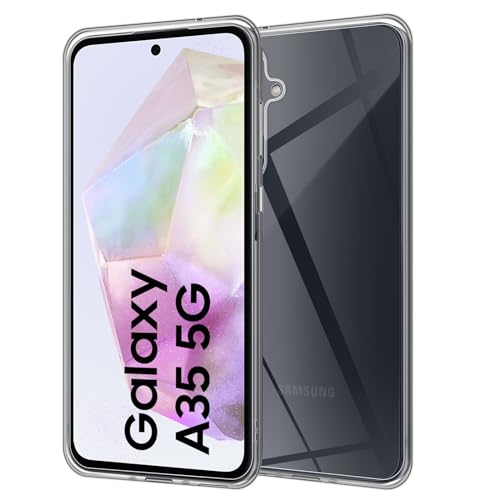 HidWee Crystal Clear Hülle Kompatibel mit Samsung Galaxy A35 5G Hülle, Stoßfeste Kratzfeste Ultra Dünne Schutzhülle, Vergilbungsfrei Klare Weich Silikon TPU Handyhülle Case - Transparente von HidWee