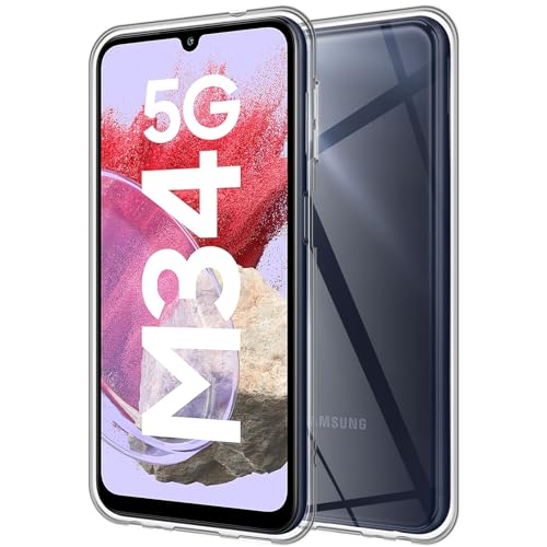 HidWee Crystal Clear Hülle Kompatibel mit Samsung Galaxy M34 5G Hülle, Stoßfeste Kratzfeste Ultra Dünne Schutzhülle, Vergilbungsfrei Klare Weich Silikon TPU Handyhülle Case - Transparente von HidWee