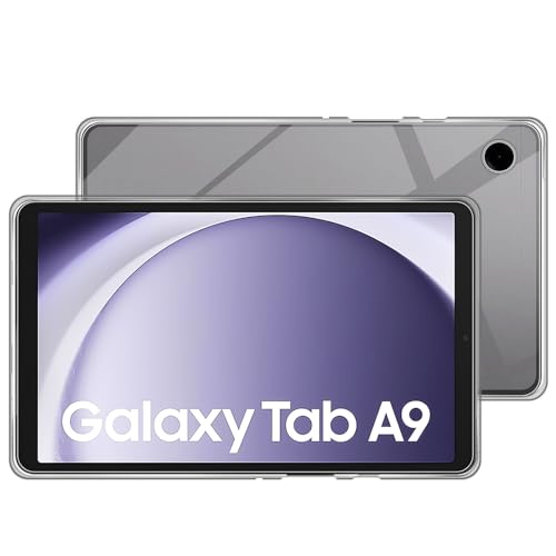 HidWee Crystal Clear Hülle Kompatibel mit Samsung Galaxy Tab A9 Hülle, Stoßfeste Kratzfeste Ultra Dünne Schutzhülle, Vergilbungsfrei Klare Weich Silikon TPU Cover Case - Transparente von HidWee