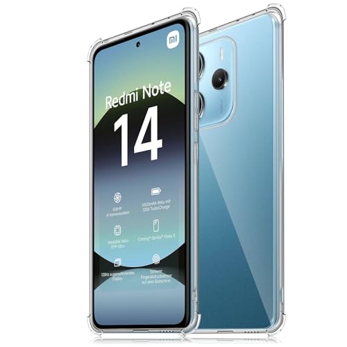 HidWee Crystal Clear Hülle Kompatibel mit Xiaomi Redmi Note 14 4G Hülle, Stoßfeste Kratzfeste Ultra Dünne Schutzhülle, Vergilbungsfrei Klare Weich Silikon TPU Handyhülle Case - Transparente HidWee Crystal Clear Hülle Kompatibel mit Xiaomi Redmi Note 14 4G Hülle, Stoßfeste Kratzfeste Ultra Dünne Schutzhülle, Vergilbungsfrei Klare Weich Silikon TPU Handyhülle Case - Transparente von HidWee