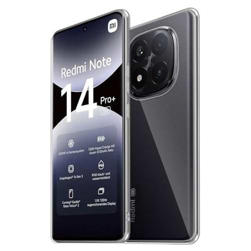 HidWee Hülle Kompatibel mit Xiaomi Redmi Note 14 Pro Plus 5G/Note 14 Pro+ 5G Hülle, Stoßfeste Kratzfeste Ultra Dünne Schutzhülle, Vergilbungsfrei Klare Weich Silikon TPU Handyhülle Case - Transparente HidWee Hülle Kompatibel mit Xiaomi Redmi Note 14 Pro Plus 5G/Note 14 Pro+ 5G Hülle, Stoßfeste Kratzfeste Ultra Dünne Schutzhülle, Vergilbungsfrei Klare Weich Silikon TPU Handyhülle Case - Transparente von HidWee