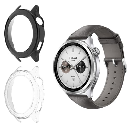 HidWee Hülle Kompatibel mit Xiaomi Watch S4 Schutzhülle, 360 Grad Rundum Stoßfeste Schutzhülle mit HD Displayschutz, Kratzfeste Ultra Dünne Hard PC Cover - Transparente + Schwarz HidWee Hülle Kompatibel mit Xiaomi Watch S4 Schutzhülle, 360 Grad Rundum Stoßfeste Schutzhülle mit HD Displayschutz, Kratzfeste Ultra Dünne Hard PC Cover - Transparente + Schwarz von HidWee