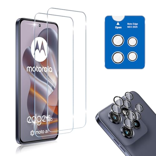 HidWee Schutzfolie Kompatibel mit Motorola Edge 50 Neo 5G für Panzerglas, 2 Stück HD Schutzglas & 2 Stück Kamera Schutzfolie, Schutz Glas, 9H Härte Displayschutzfolie & Kameraschutz HidWee Schutzfolie Kompatibel mit Motorola Edge 50 Neo 5G für Panzerglas, 2 Stück HD Schutzglas & 2 Stück Kamera Schutzfolie, Schutz Glas, 9H Härte Displayschutzfolie & Kameraschutz von HidWee